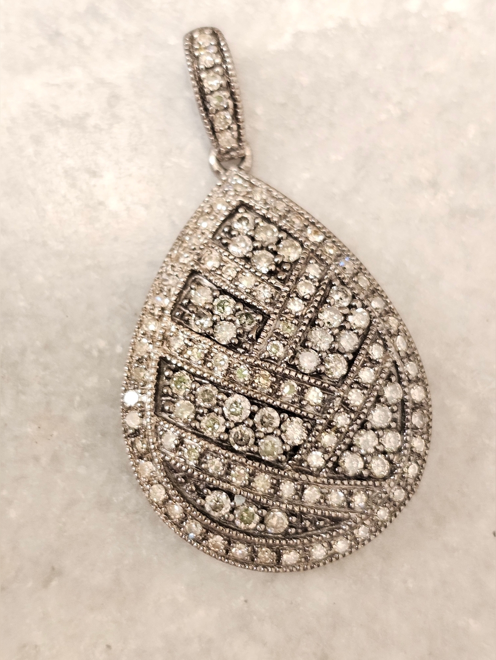 Marquesite and Natural Diamond Pendant